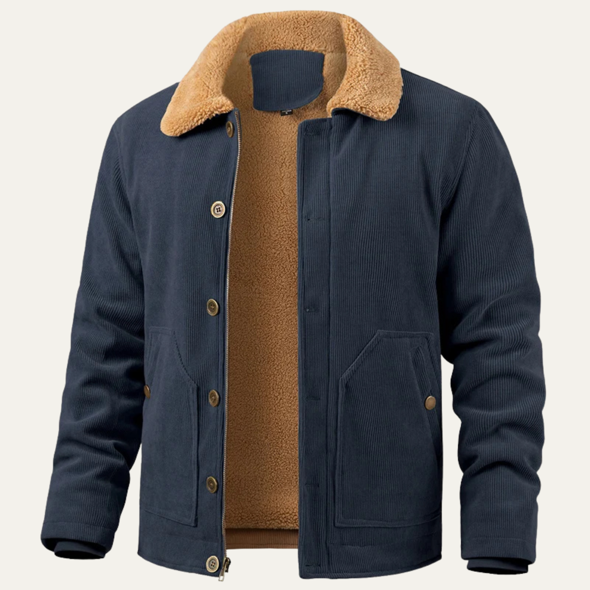 VogeLuxe | Veste trucker homme en velours côtelé doublée sherpa 5