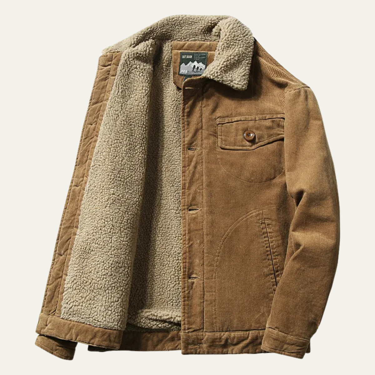 Veste Trucker Sherpa Côtelée pour Homme Hiver - PanierRoyale