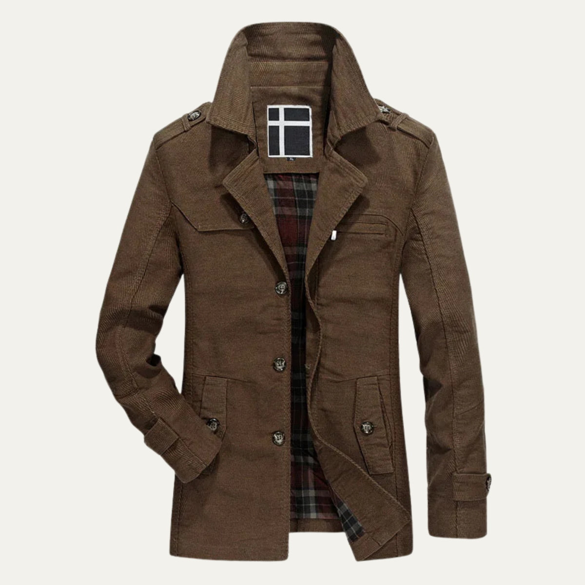VogeLuxe | Veste utilitaire croisée en velours côtelé pour homme 7