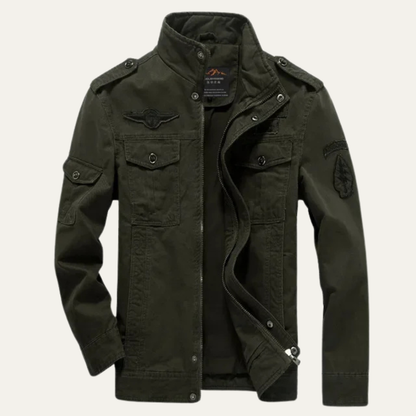 VogeLuxe | Veste utilitaire militaire pour homme à col montant 1