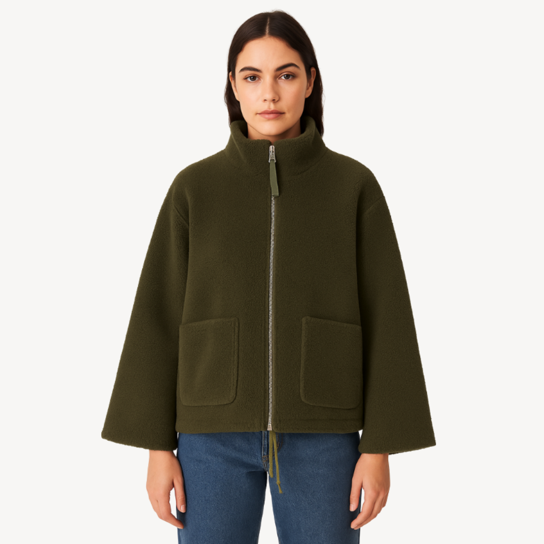 VogeLuxe | Veste zippée ample vintage pour femme 4