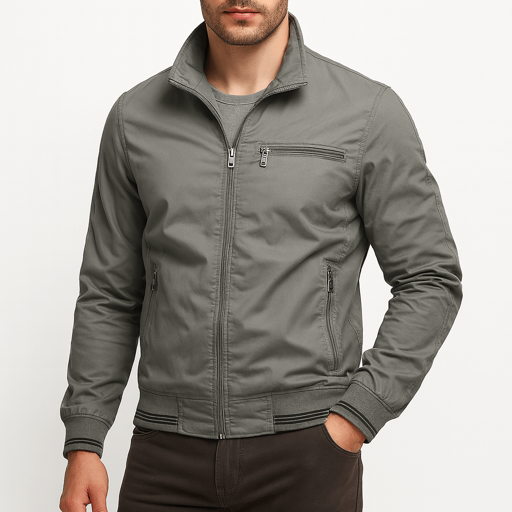 VogeLuxe | Veste zippée décontractée en coton pour homme 2