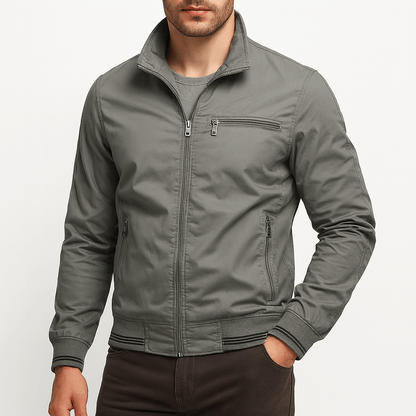 Veste en coton zippée décontractée homme