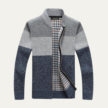 VogeLuxe | Veste zippée en maille color-block pour homme 0