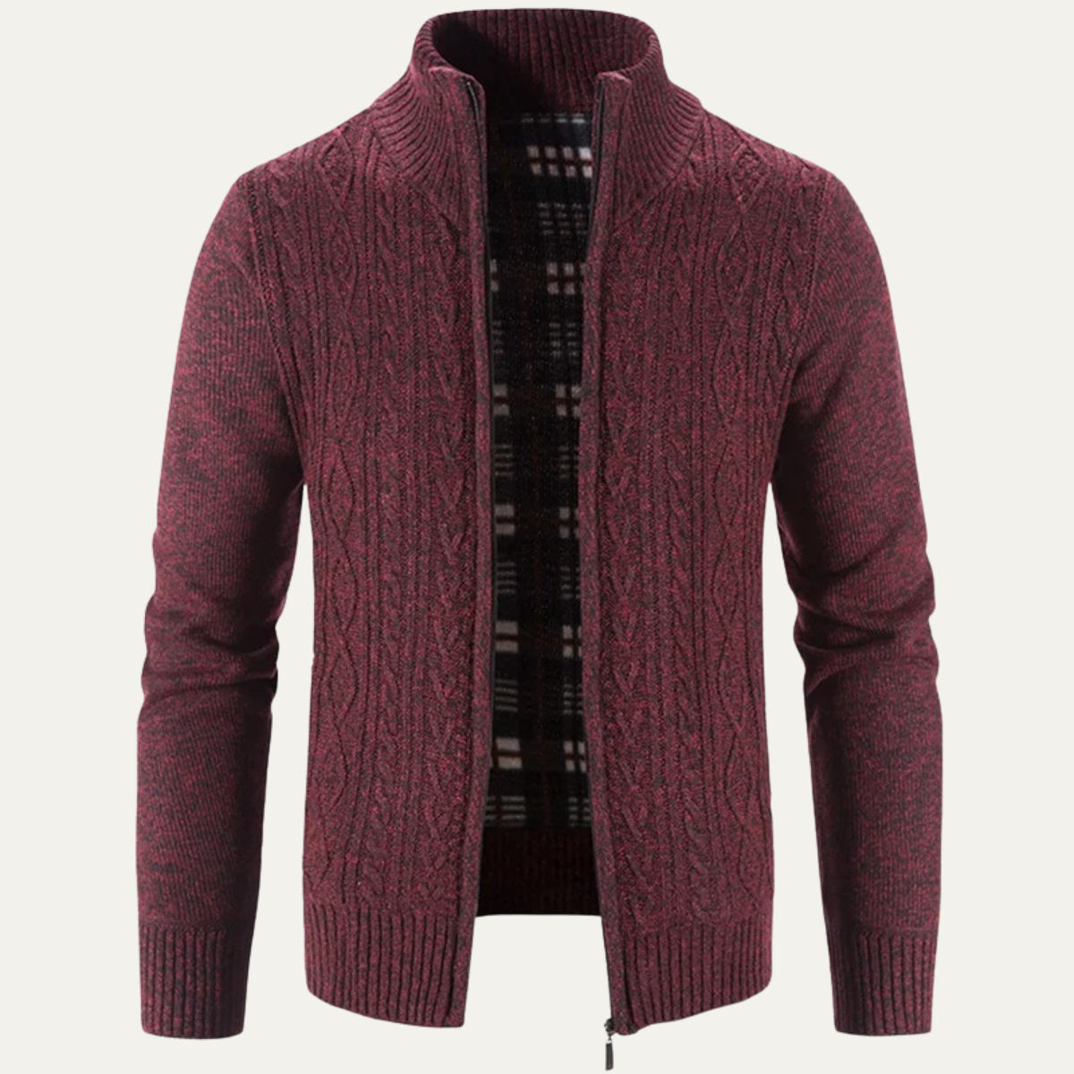 Veste zippée en maille épaisse pour homme
