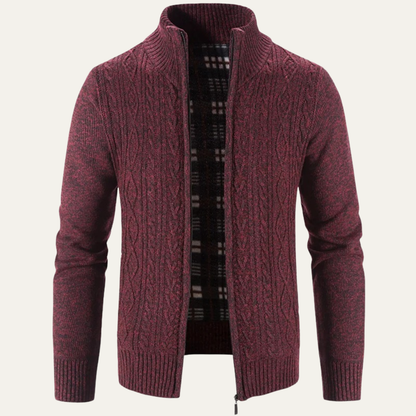 Veste zippée en maille épaisse pour homme