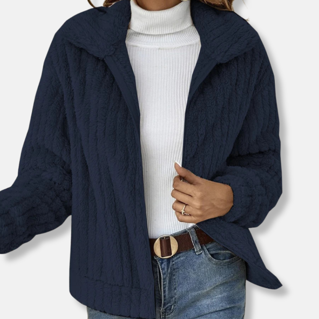 VogeLuxe | Veste zippée en sherpa confortable pour femme 1