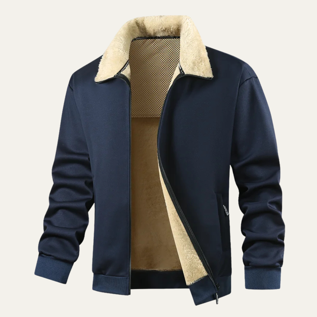 Veste zippée sherpa doublée pour homme - PanierRoyale