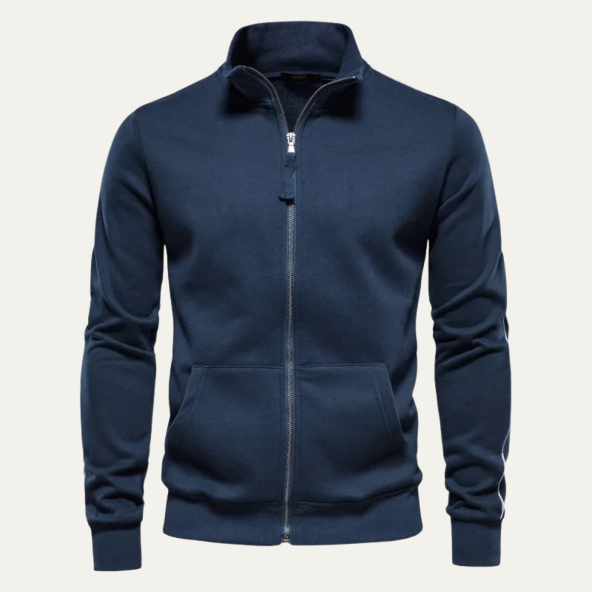VogeLuxe | Veste zippée intégrale en tissu lisse pour homme 0