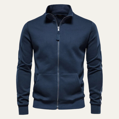 VogeLuxe | Veste zippée intégrale en tissu lisse pour homme 0