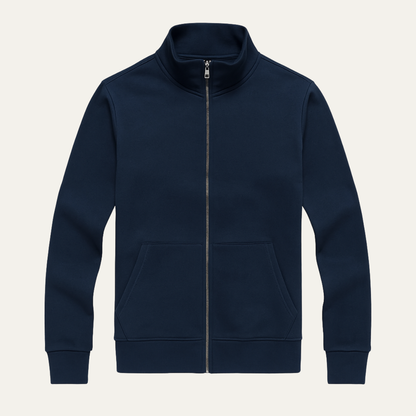 VogeLuxe | Veste zippée intégrale en tissu lisse pour homme 1