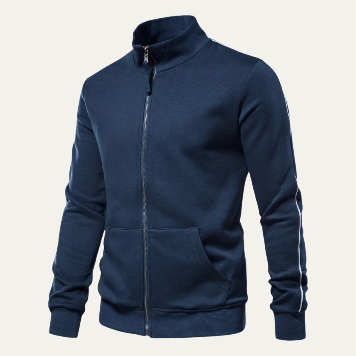 VogeLuxe | Veste zippée intégrale en tissu lisse pour homme 2