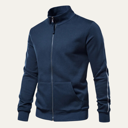 VogeLuxe | Veste zippée intégrale en tissu lisse pour homme 2