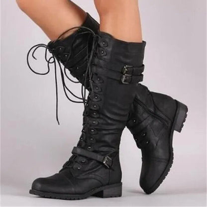 Bottes Hiver Femme À Lacets et Boucles Réglables