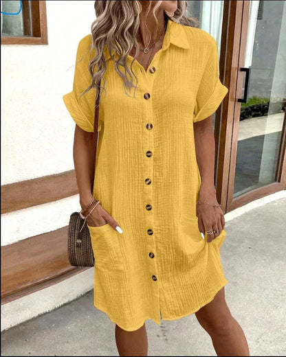 Robe Chemisier Femme en Coton Doux et Léger