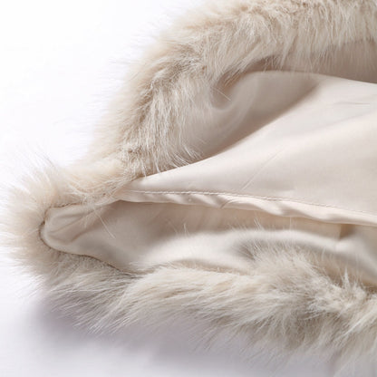 Pullover Femme Épaules Découvertes en Fausse Fourrure