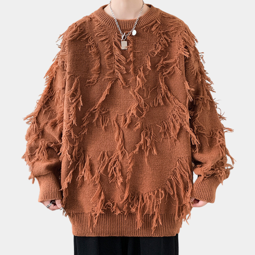 Pull Homme Tricoté à Franges Modèle Actuel