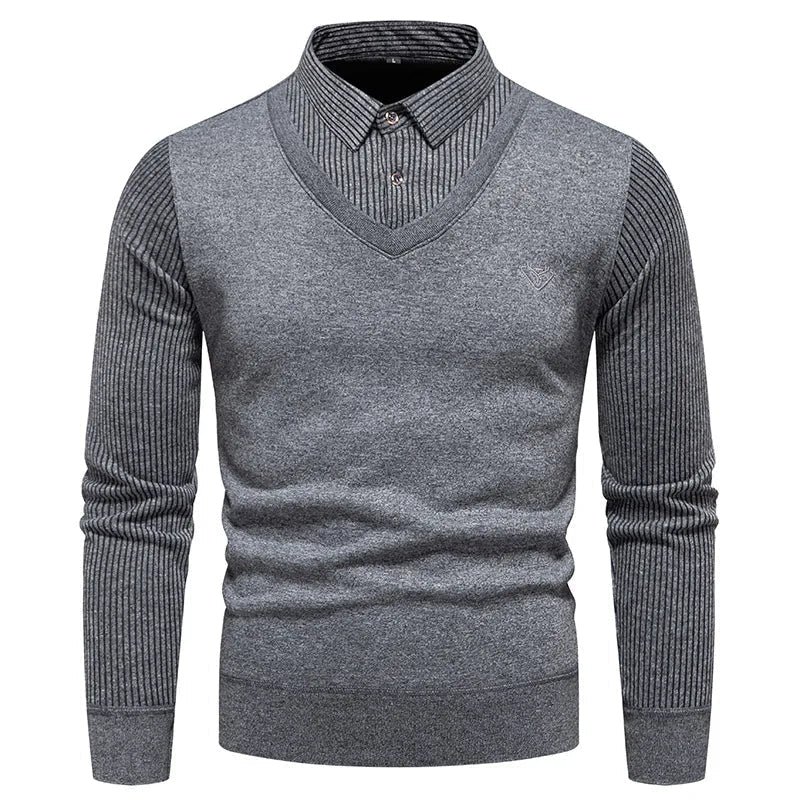 Chemise Classique 2 Pièces et Pull Slim Fit