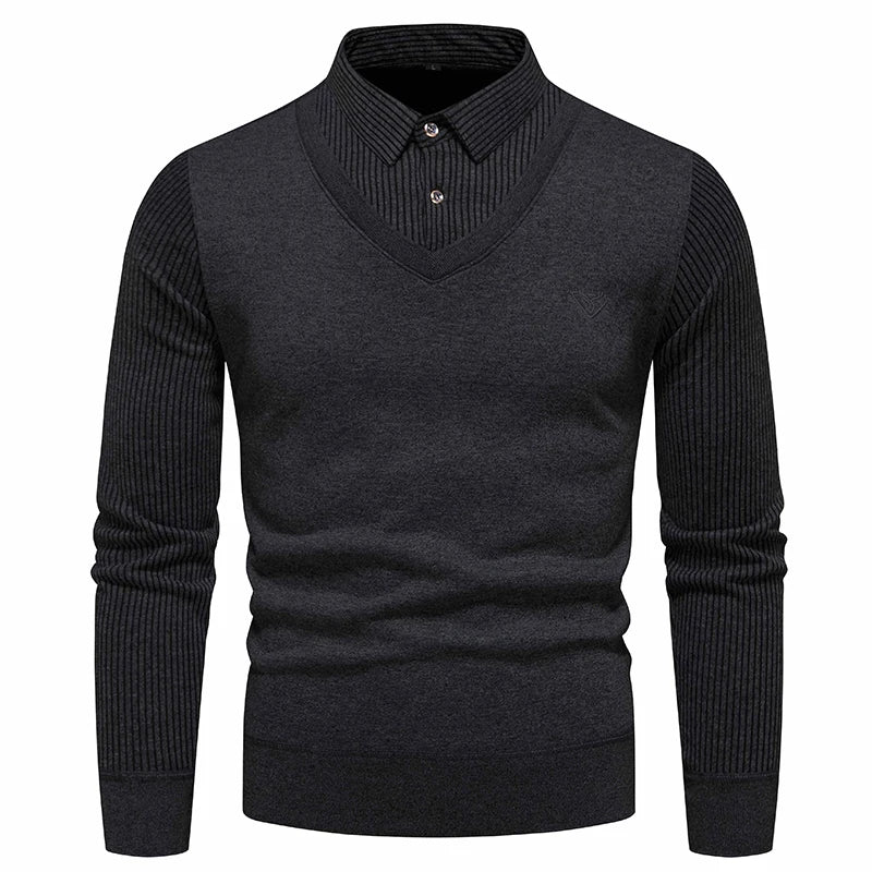 Chemise Classique 2 Pièces et Pull Slim Fit