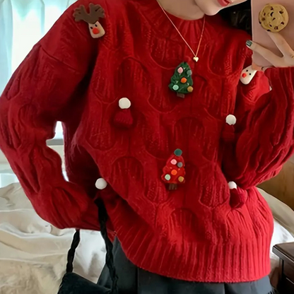 Sweat à Capuche Femme Noël Rouge - PanierRoyale