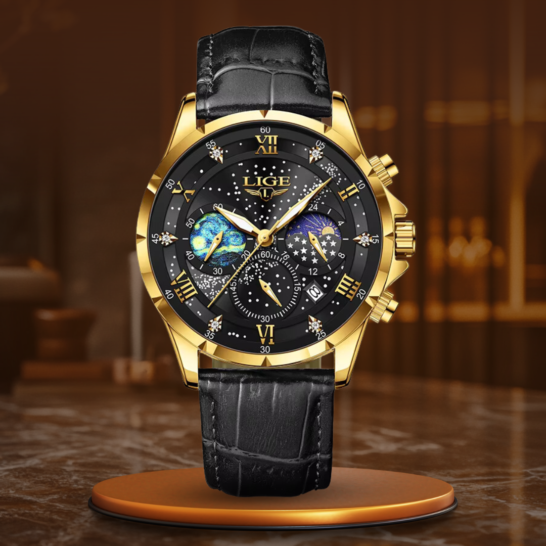 Montre Homme Élégante Phase de Lune