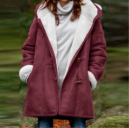 Manteau Femme Hiver Chic avec Fourrure Synthétique