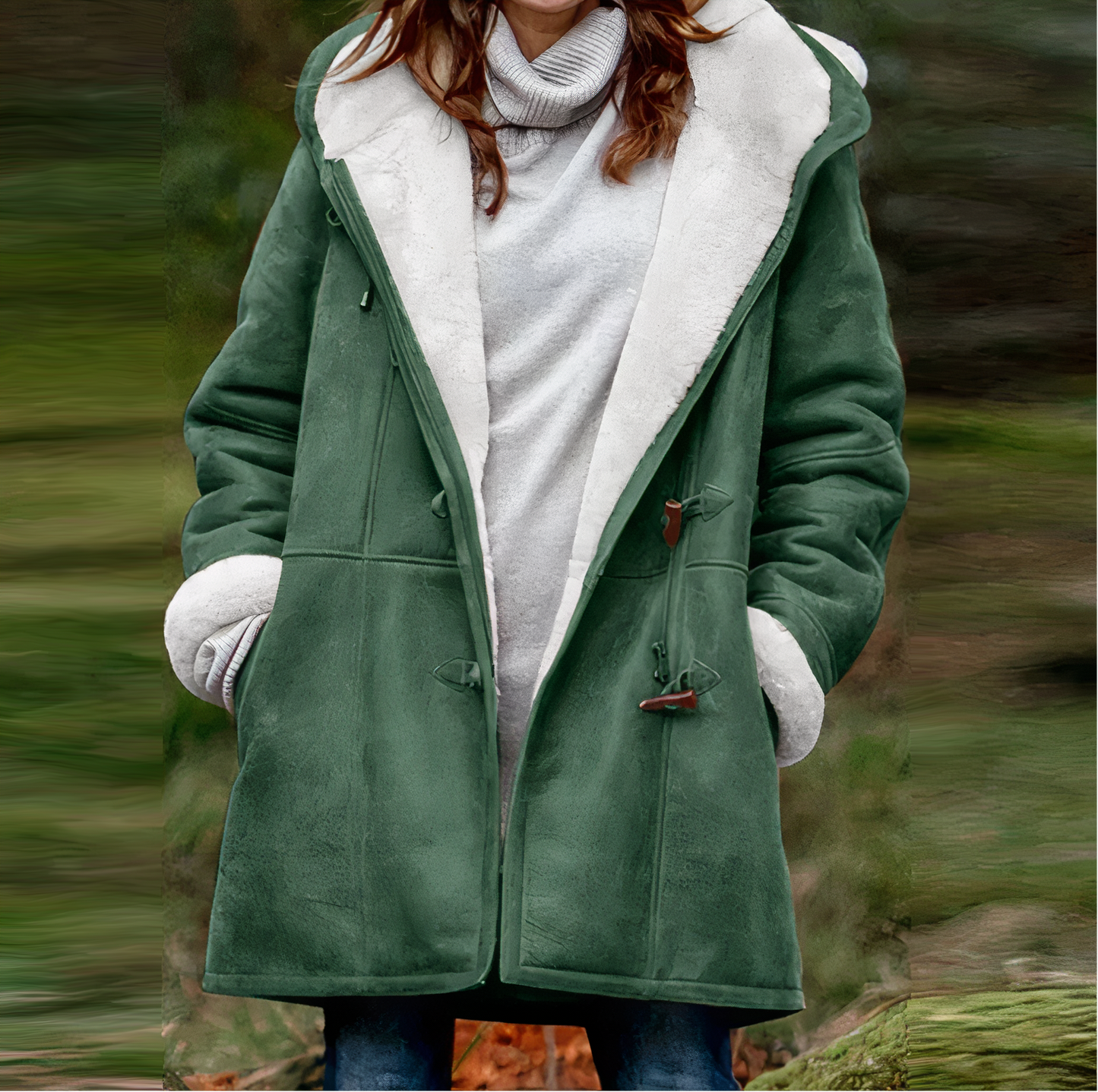 Manteau Femme Hiver Chic avec Fourrure Synthétique