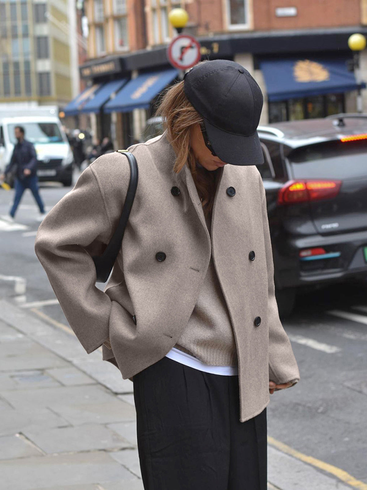 Manteau Femme Élégant Double Boutons Classique