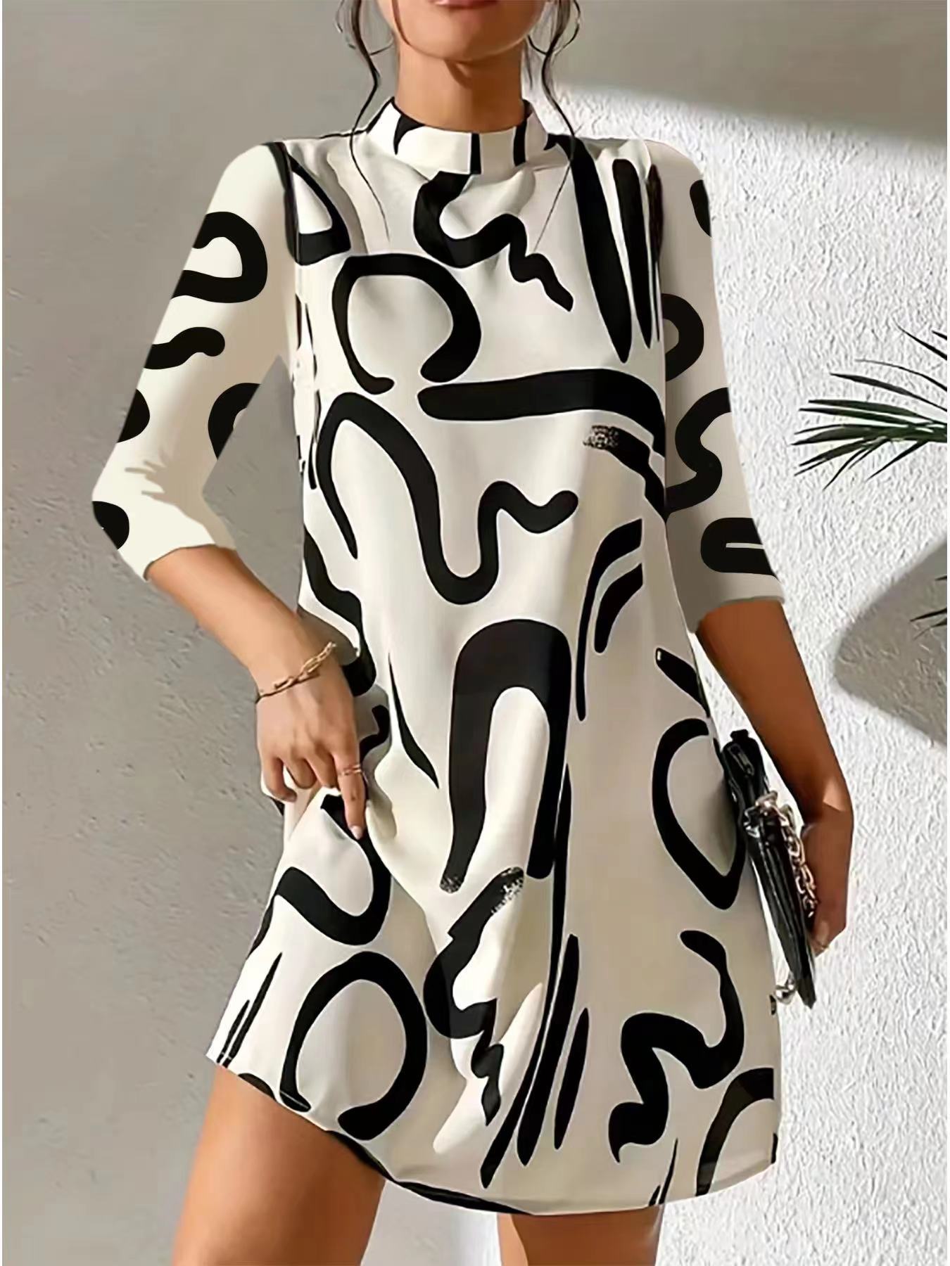 Robe Femme Automne Élégante à Imprimé Floral