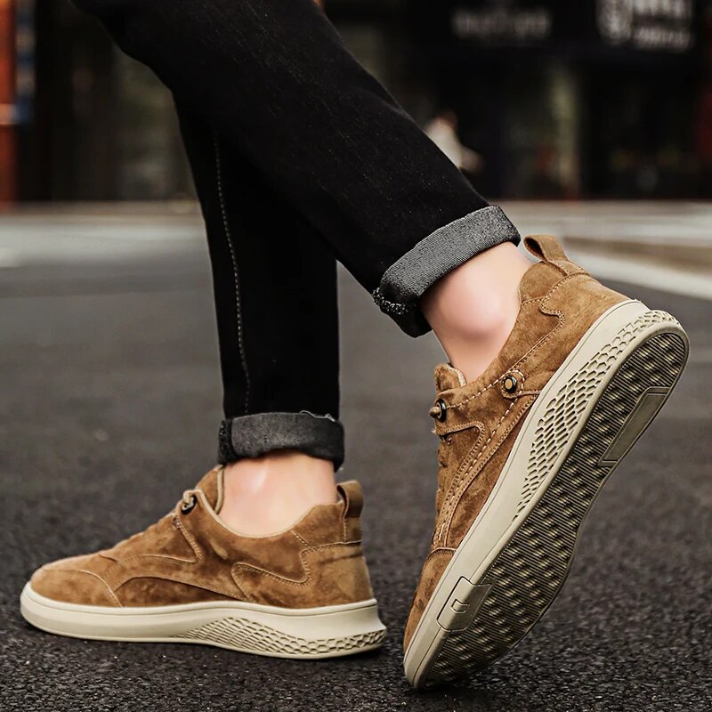 Baskets Homme Cuir Souple Confortable
