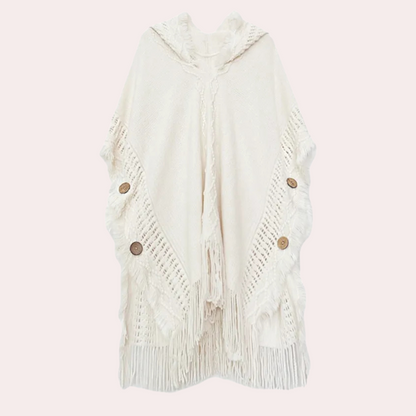 MIRIANA - Pull Poncho à capuche pour femmes