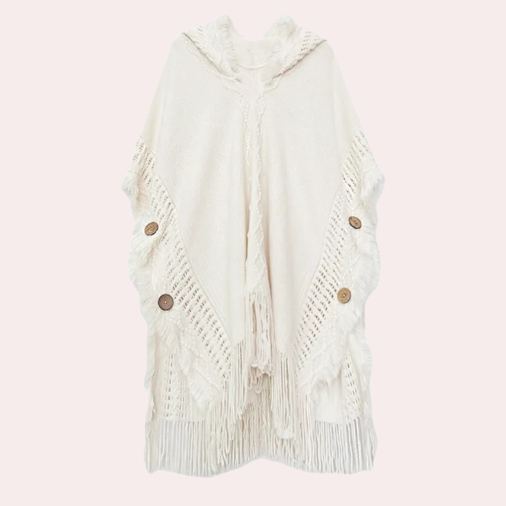 Poncho Capuche Femme Polaire Doux et Chaud