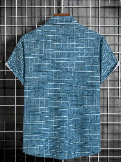 Chemise Homme Manches Courtes Carreaux Décontractée