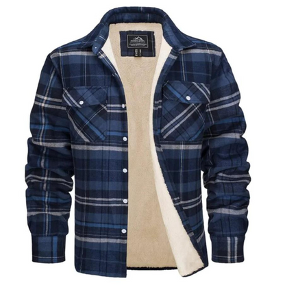 Veste Homme Flanelle Élégante avec Poches et Doublure Polaire
