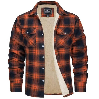 Veste Homme Flanelle Élégante avec Poches et Doublure Polaire - PanierRoyale