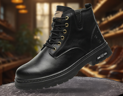 Bottes Homme Haut de Gamme à Lacets et Fermeture Éclair