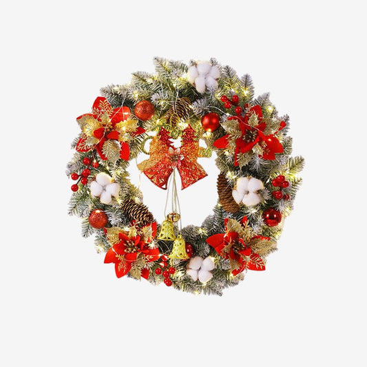Guirlande de Noël LED Décorative avec Clochettes et Ornements Dorés - PanierRoyale