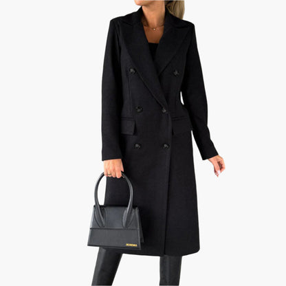 Manteau Femme Long Classique à Double Boutons