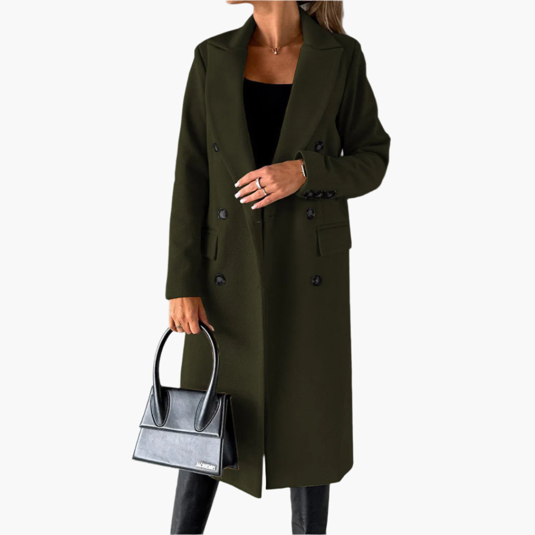 Manteau Femme Long Classique à Double Boutons