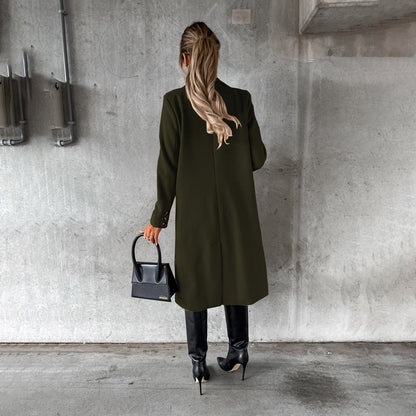 Manteau Femme Long Classique à Double Boutons