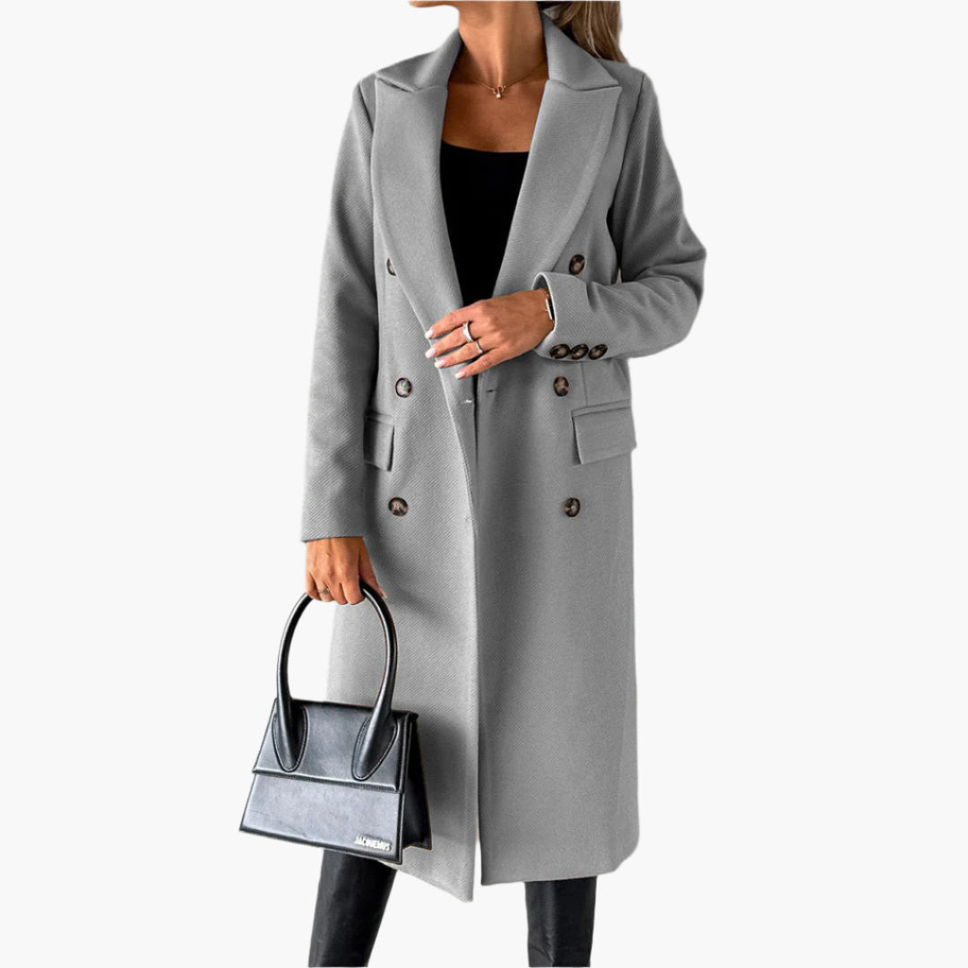 Manteau Femme Long Classique à Double Boutons