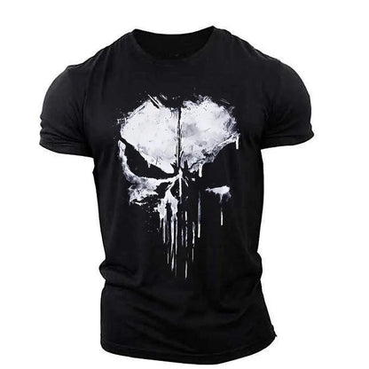 T-Shirt Noir Tête de Mort Homme Décontracté