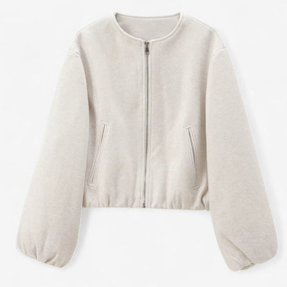 Veste Bomber Sport Cuir avec Poches Zippées