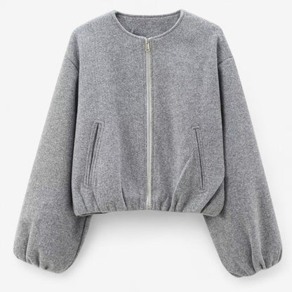 Veste Bomber Sport Cuir avec Poches Zippées