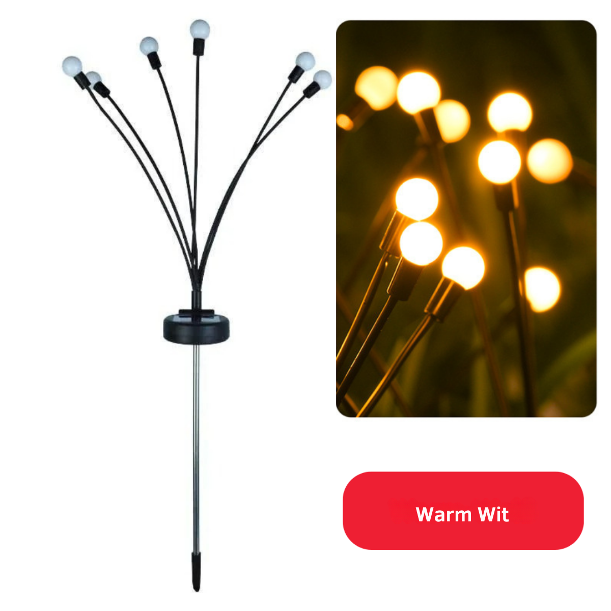 Lampe Solaire Jardin LED, Guirlande Extérieure 20 LED