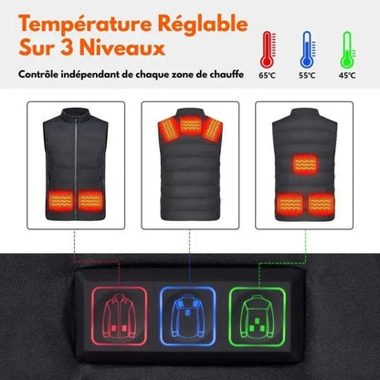 Warmex™ – Gilet Chauffant Sans Manches Unisex avec Batterie Rechargeable