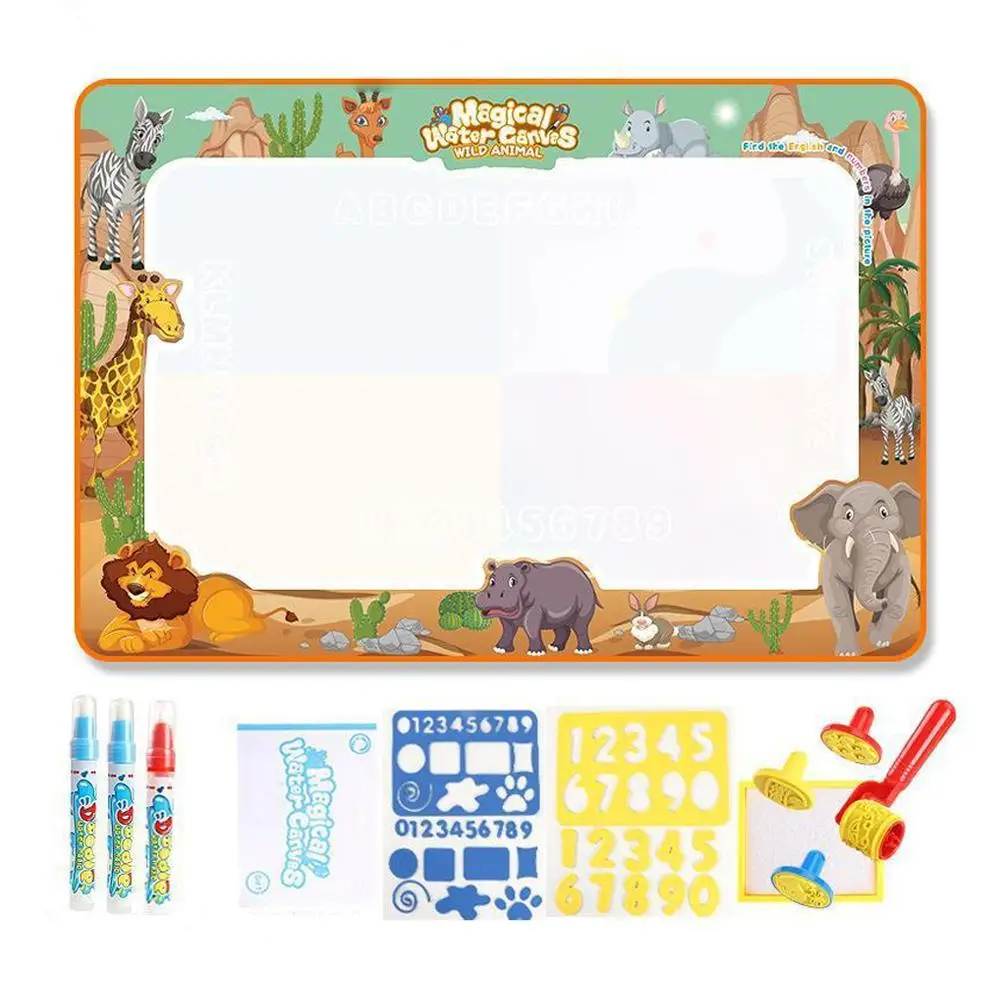 Tapis de Coloriage Enfant avec Animaux et Feutres de Création - PanierRoyale
