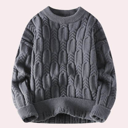 TIBERIU - Pull Tricoté Détendu pour Hommes