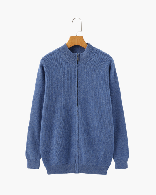 Gilet Homme Laine Peignée Marine Élégant - PanierRoyale