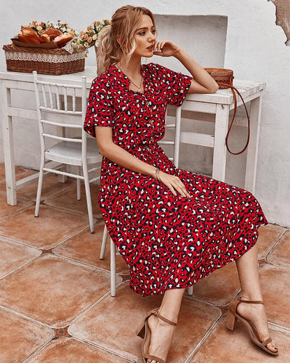 Robe femme imprimé léopard tendance élégante